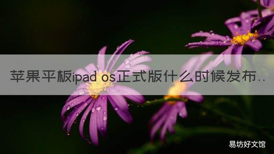 苹果平板ipad os正式版什么时候发布 新ipad os