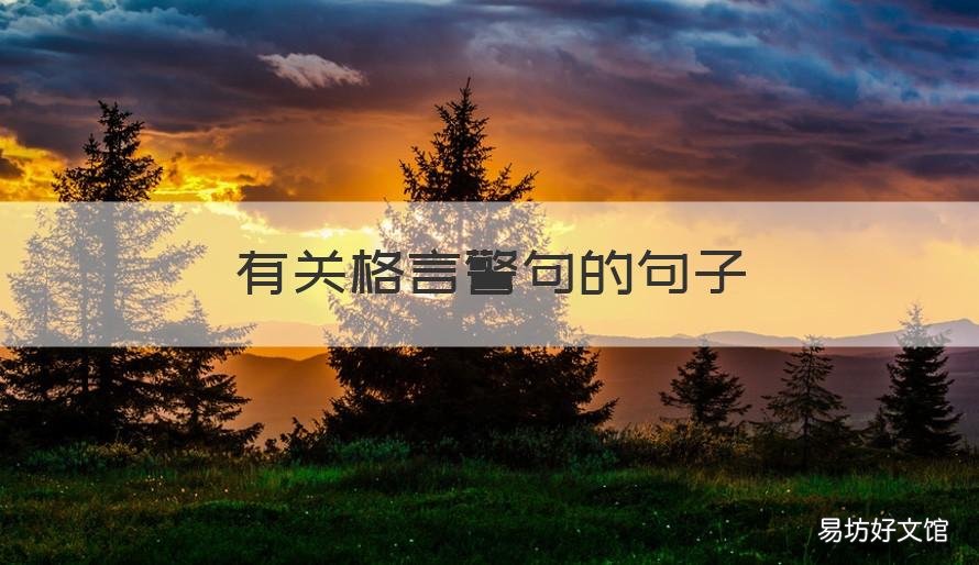 有关格言警句的句子 格言警句有哪些句子