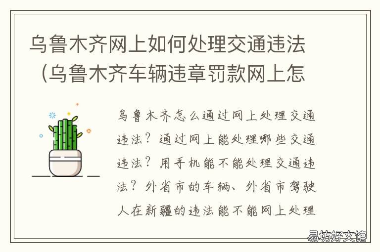乌鲁木齐网上如何处理交通违法 乌鲁木齐市民投诉网