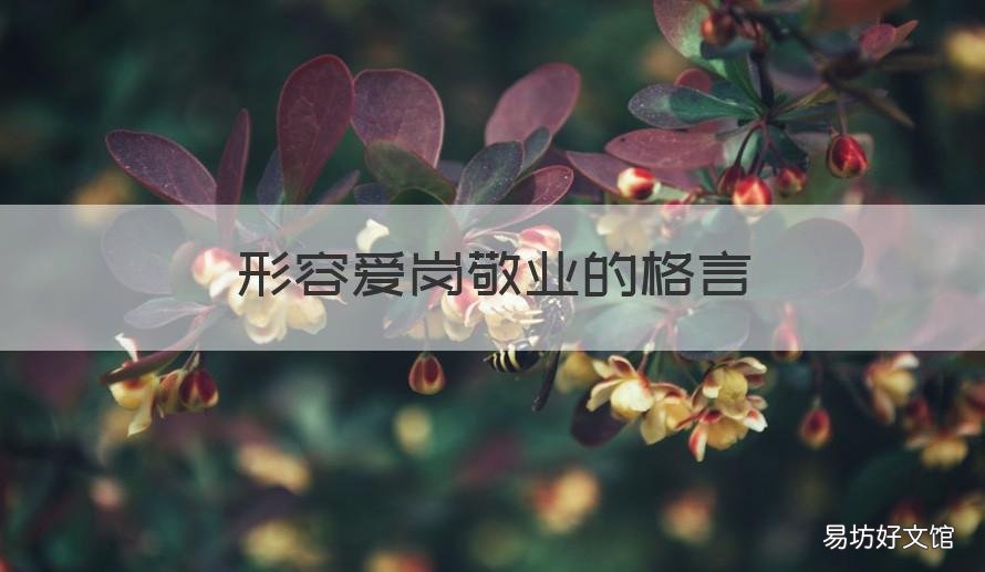 形容爱岗敬业的格言 形容爱岗敬业的格言短句