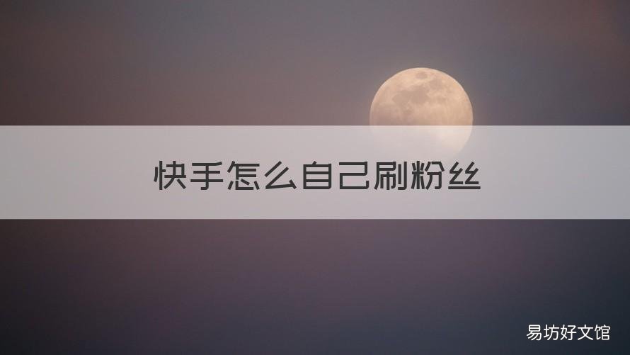 快手怎么自己刷粉丝