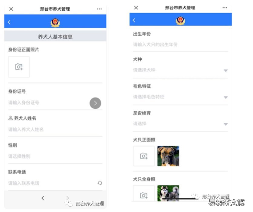 邢台养犬备案线上办理步骤 邢台市办理狗证