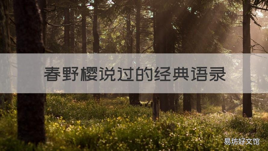 春野樱说过的经典语录 春野樱名台词