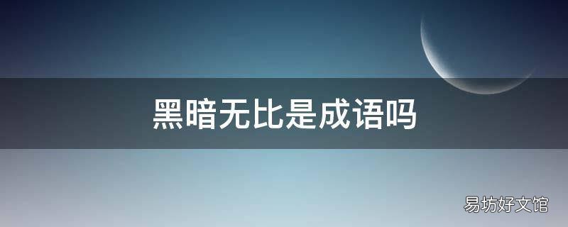 黑暗无比是成语吗 非常黑暗的成语