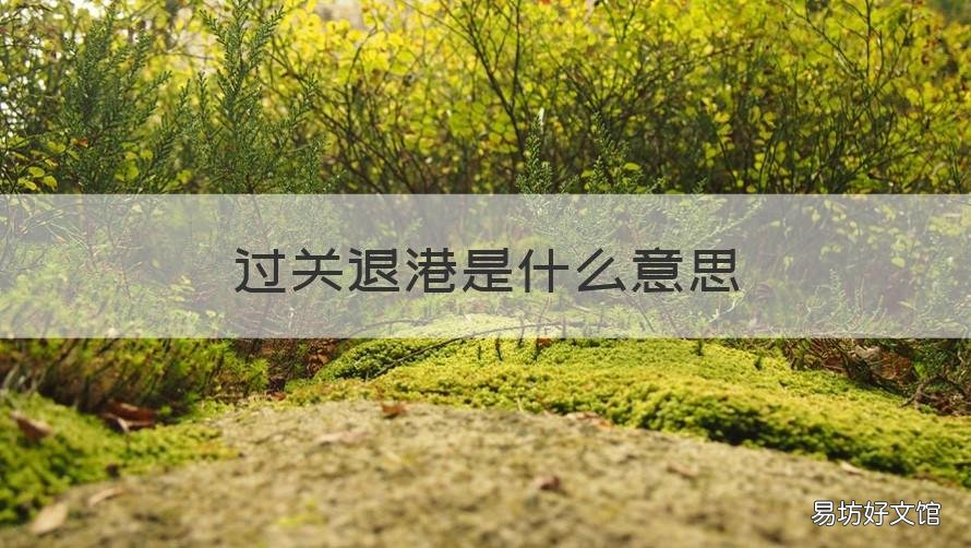 过关退港是什么意思 清关退港什么意思