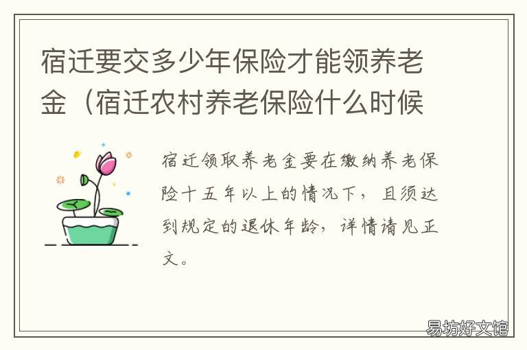 宿迁要交多少年保险才能领养老金 宿迁要交多少年保险才能领养孩子