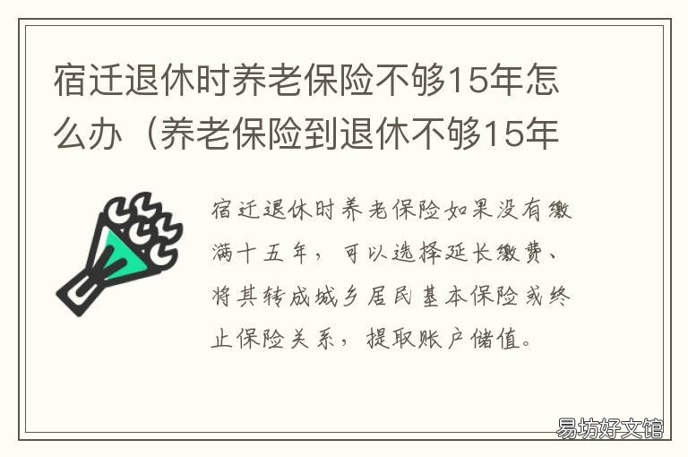 宿迁退休时养老保险不够15年怎么办