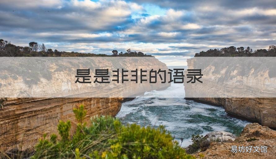 是是非非的语录 是非的句子有哪些?