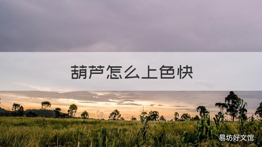 葫芦怎么上色快 怎样让葫芦上色快