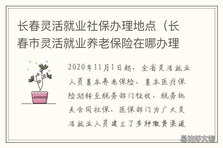 长春灵活就业社保办理地点 长春灵活就业社保办理流程