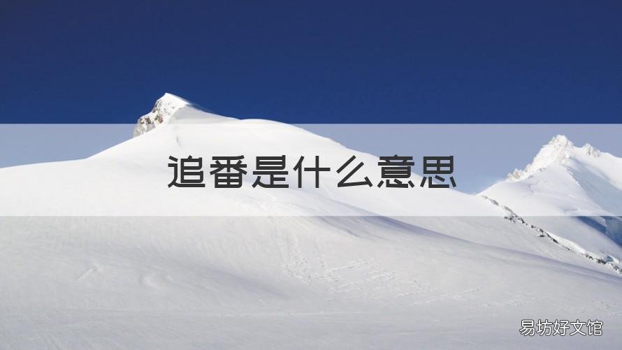 追番是什么意思 追番的意思是什么