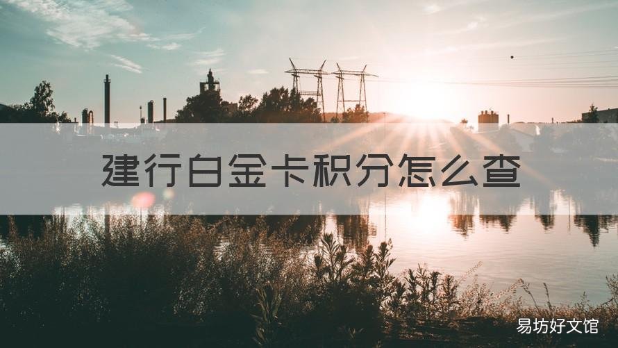 建行白金卡积分怎么查 建行白金卡积分怎么查余额