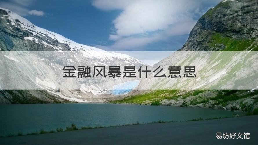 金融风暴是什么意思 金融风暴是什么?