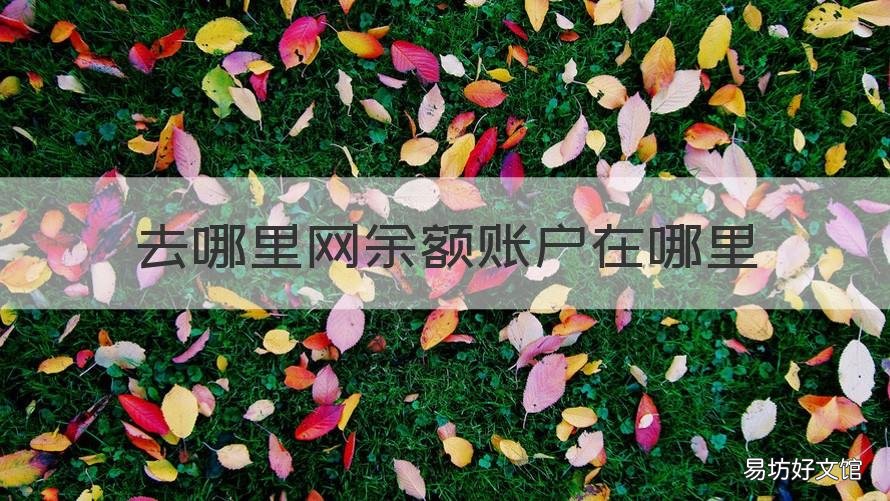 去哪里网余额账户在哪里 去哪儿网余额账户在哪里