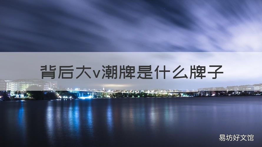 背后大v潮牌是什么牌子 背后一个v的是什么潮牌