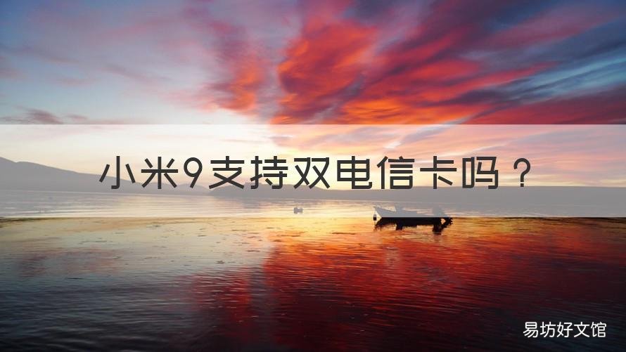 小米9支持双电信卡吗 小米9支持双电信卡吗知乎
