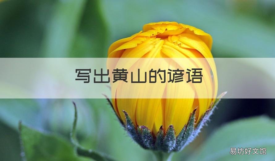 写出黄山的谚语 写出黄山的谚语是什么