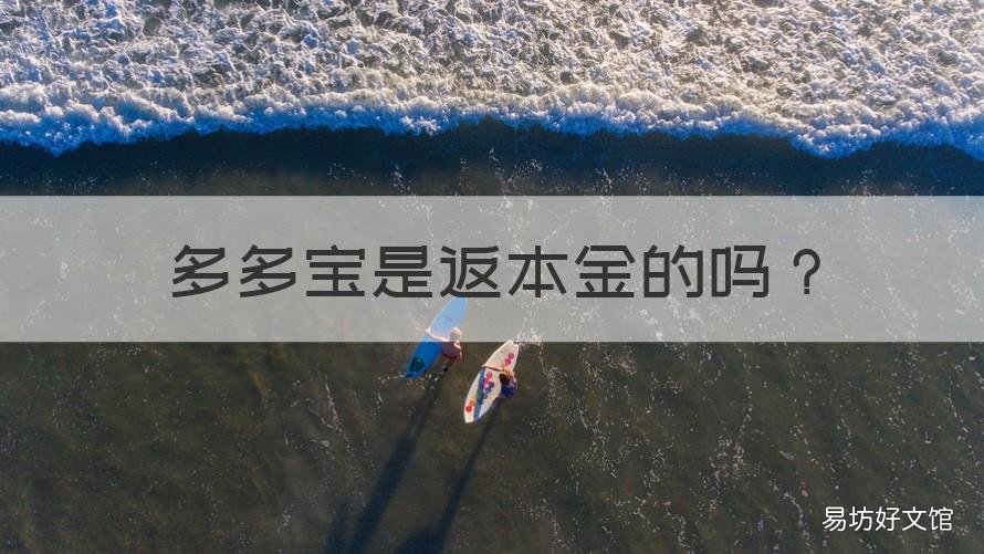 多多宝是返本金的吗 多多进宝怎么返利