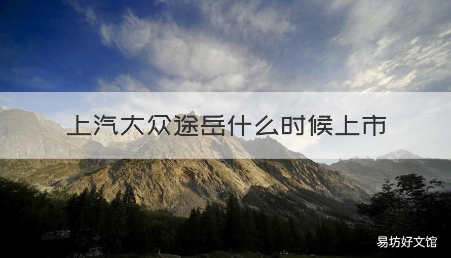 上汽大众途岳什么时候上市 上汽大众途岳什么时候上市的