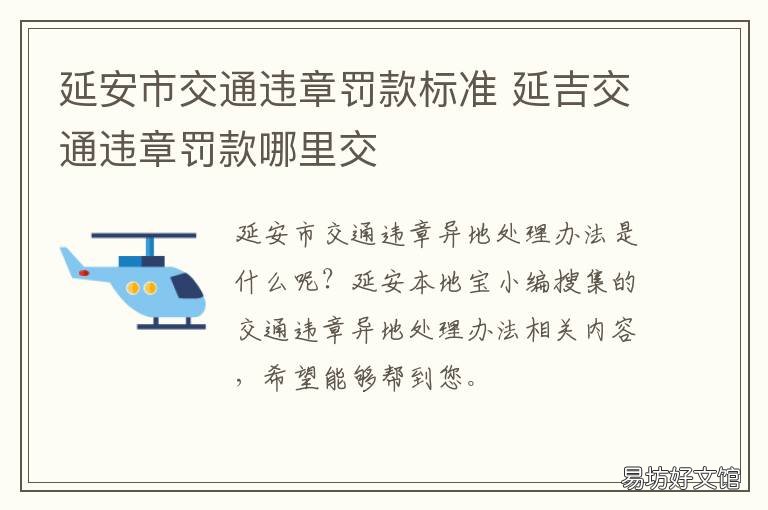 延安市交通违章罚款标准