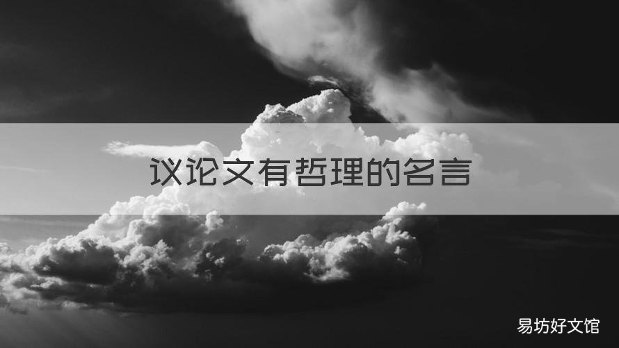 议论文有哲理的名言 有关议论文的名言