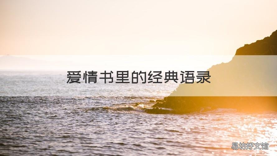 爱情书里的经典语录 爱情书单经典的几句话