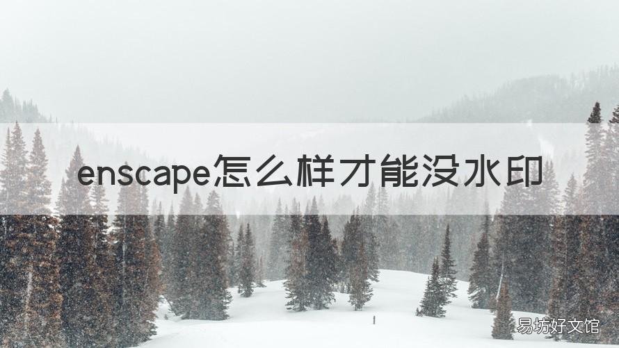 enscape怎么样才能没水印 enscape怎么有水印