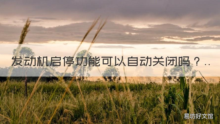 发动机启停功能可以自动关闭吗 发动机自动启停可以关闭吗