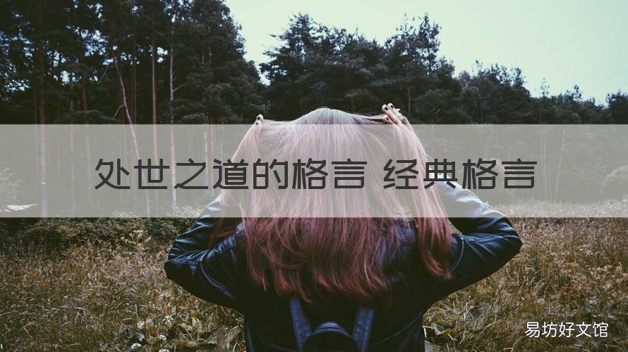 处世之道的格言 经典格言 处世名言名句大全
