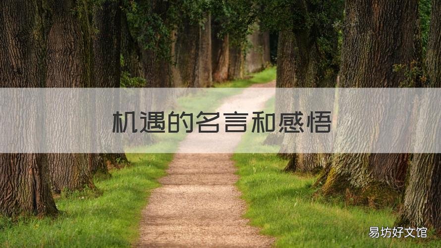 机遇的名言和感悟 关于机遇的名言