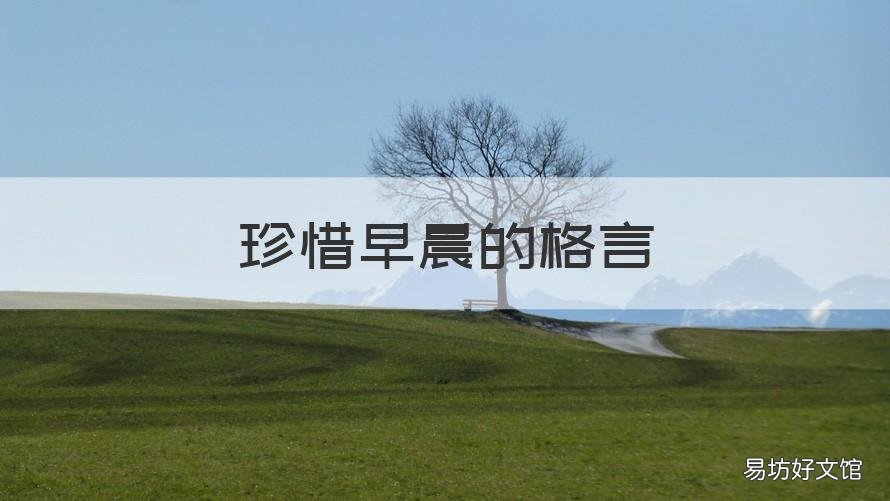 珍惜早晨的格言 懂得珍惜早晨宝贵时间的句子