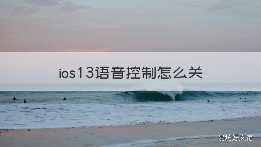 ios13语音控制怎么关 ios13无法打开语音控制