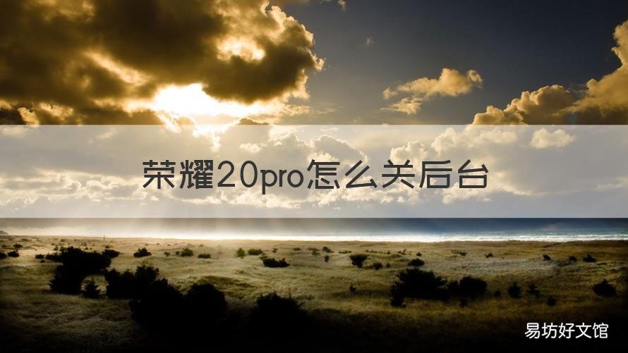 榮耀20pro怎么關(guān)后臺 榮耀20pro怎么退出控制中心