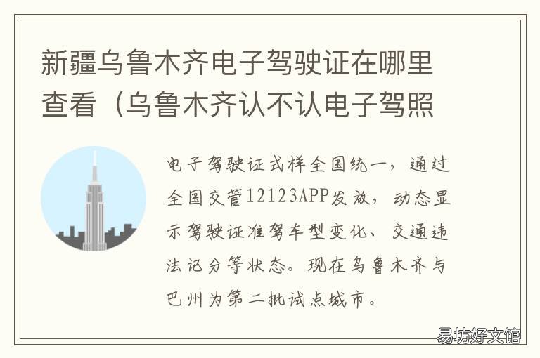 新疆乌鲁木齐电子驾驶证在哪里查看 乌鲁木齐认不认电子驾照