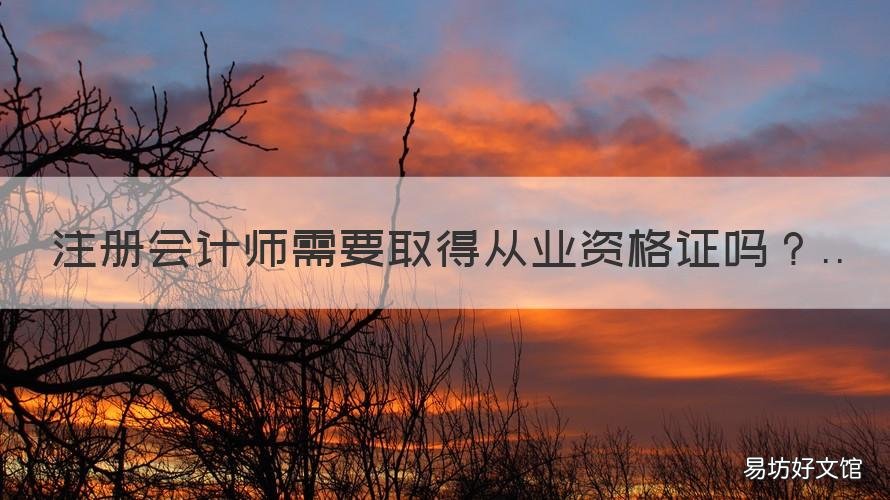 注冊(cè)會(huì)計(jì)師需要取得從業(yè)資格證嗎 注冊(cè)會(huì)計(jì)師屬于從業(yè)資格嗎