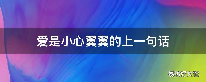爱是小心翼翼的上一句话 爱是小心翼翼前一句