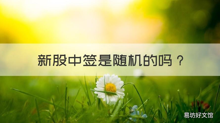 新股中签是随机的吗 新股中签的概率是多少