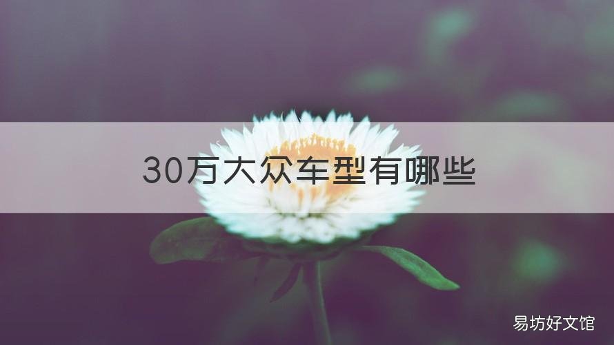 30万大众车型有哪些 30万左右的大众轿车系列