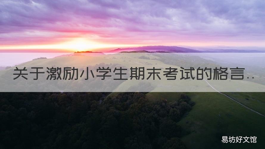 关于激励小学生期末考试的格言 期末考试前对学生的鼓励和建议小学生