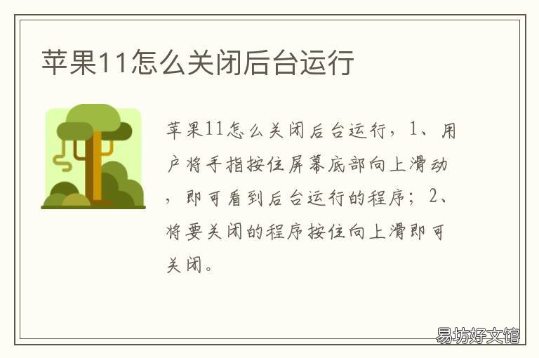 苹果11怎么关闭后台运行