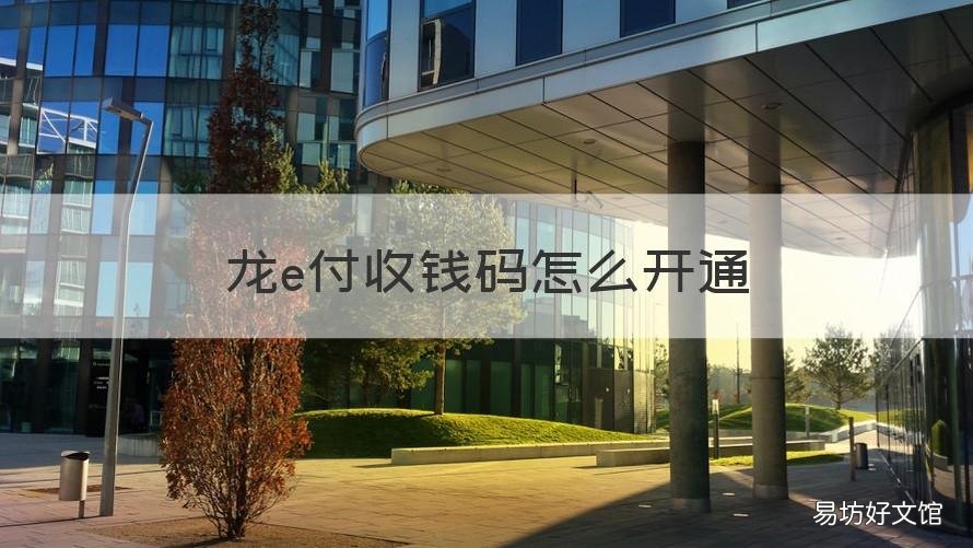 龙e付收钱码怎么开通 龙支付收款码怎么开通