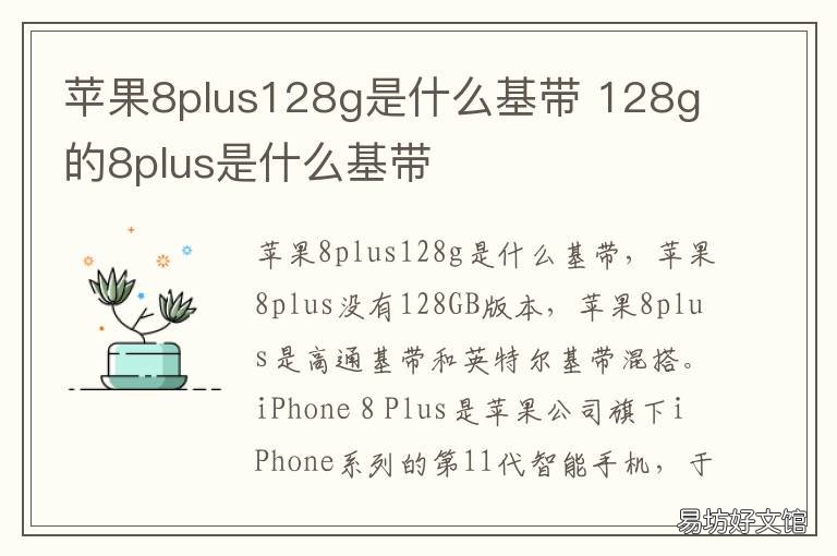 苹果8plus128g是什么基带 苹果新出的8p128g是什么基带