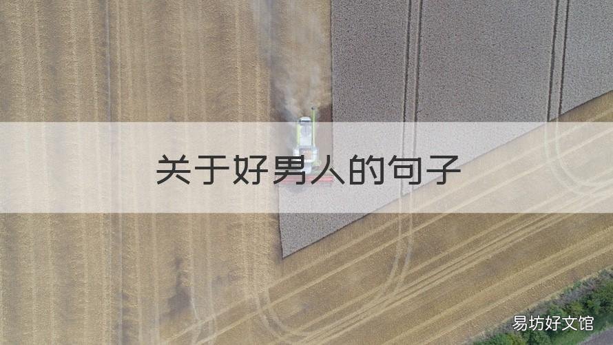 关于好男人的句子 关于男人的好词好句