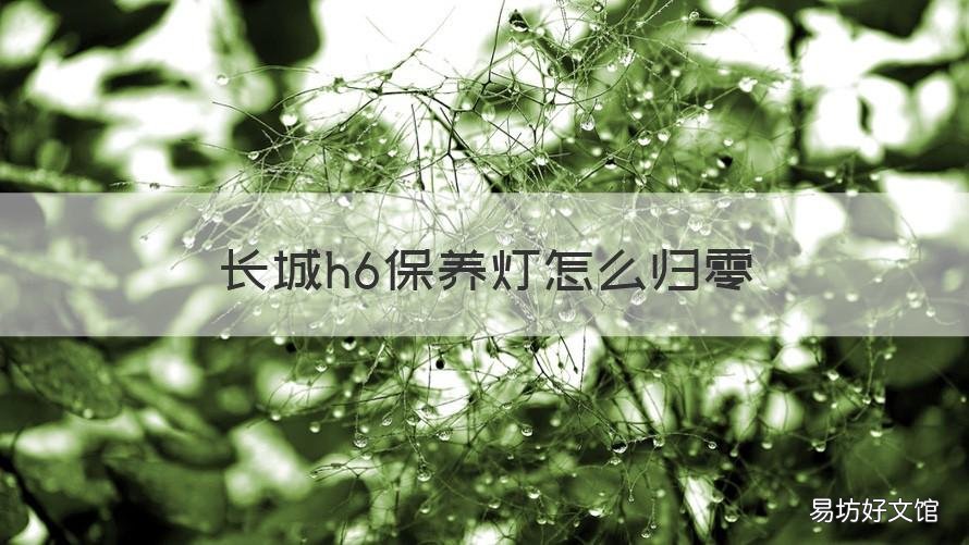 长城h6保养灯怎么归零 长城h6保养灯怎么归零方法