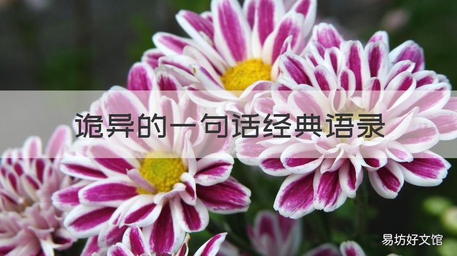 诡异的一句话经典语录 让人觉得诡异的话