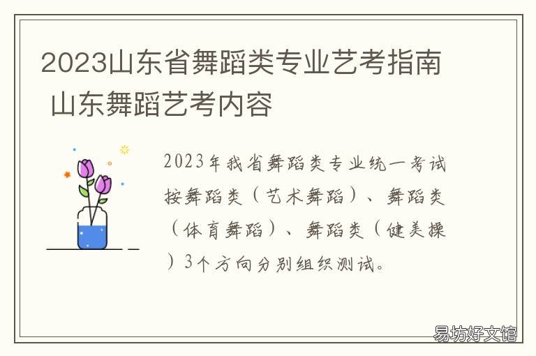 2023山东省舞蹈类专业艺考指南 2021山东省舞蹈类专业录取原则