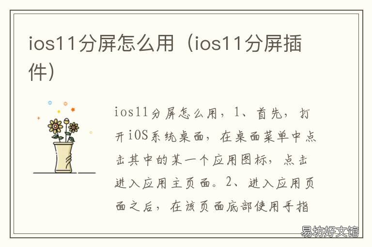 ios11分屏怎么用 ios11分屏插件