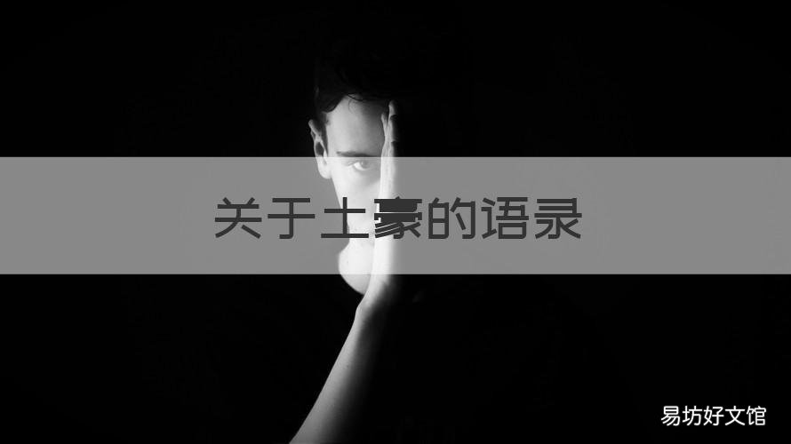 关于土豪的语录 土豪的语句