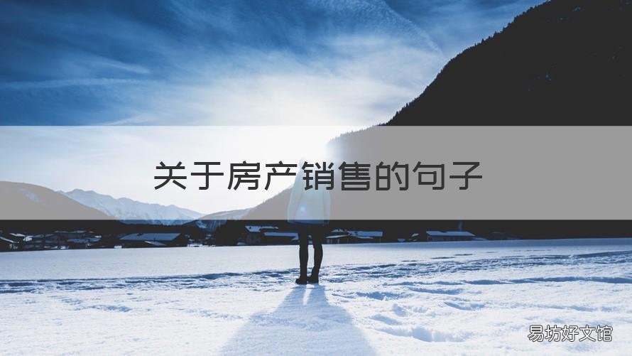 关于房产销售的句子 关于房产销售的句子简短