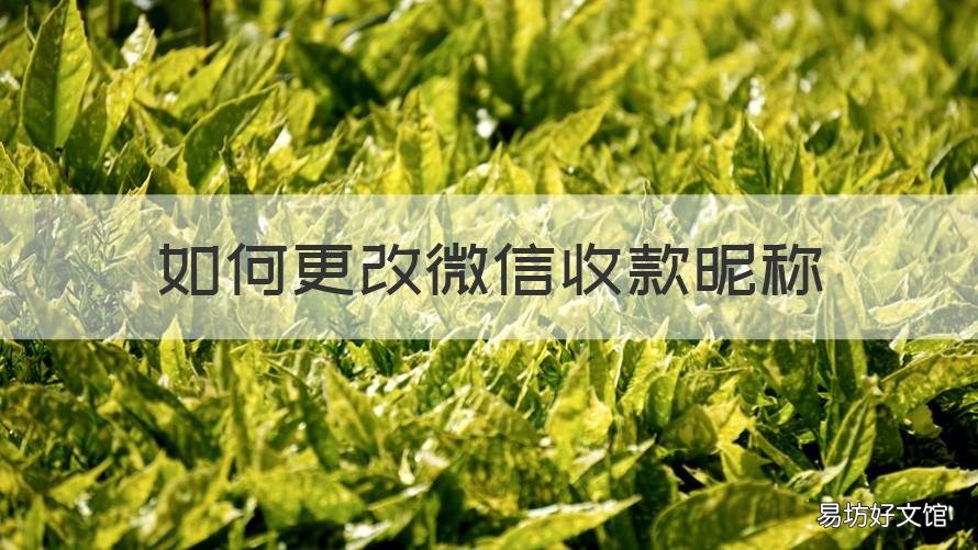 如何更改微信收款昵称 如何修改微信收款名字